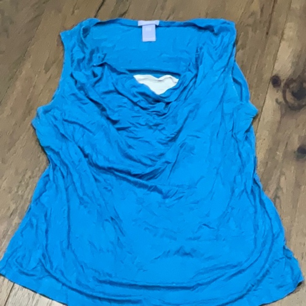 Maternity Women’s Blue Sleeveless Cowl Neck Top